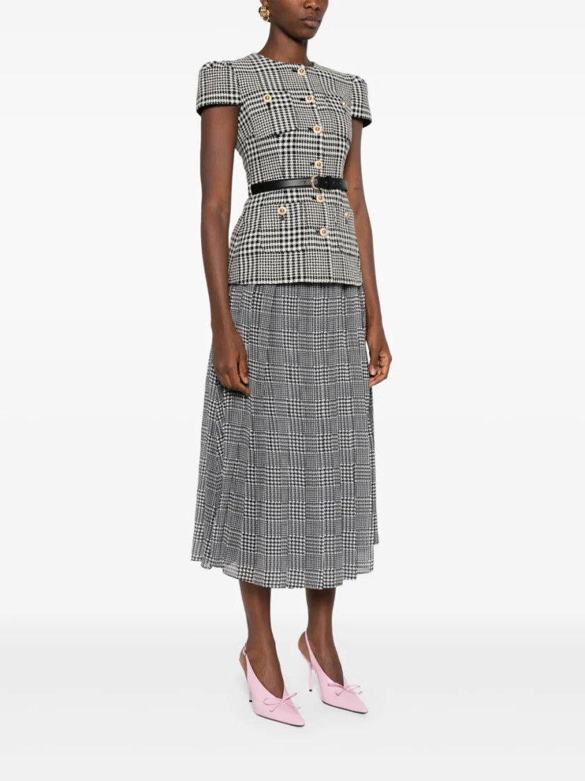 Self-Portrait Houndstooth Midi Dress