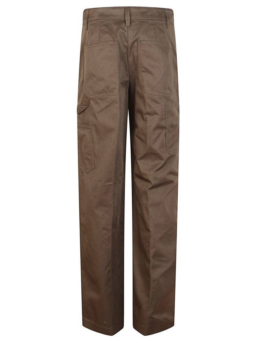 Tory Burch Olive Cotton Straight-Leg Cargo Pants