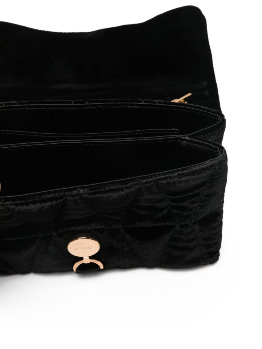 Versace Structured Black Bag With Subtle Hardware Accents