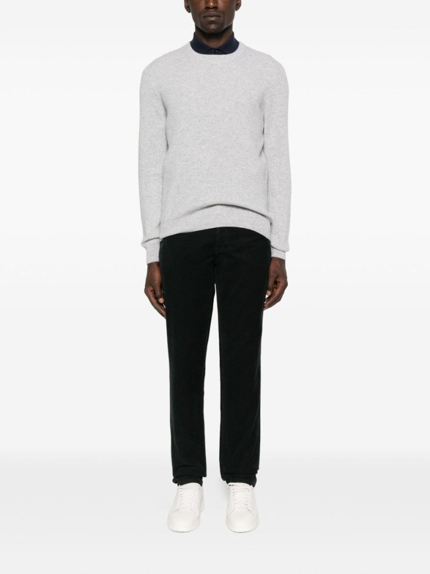 Brunello Cucinelli Straight-Leg Black Trousers With Subtle Stitching