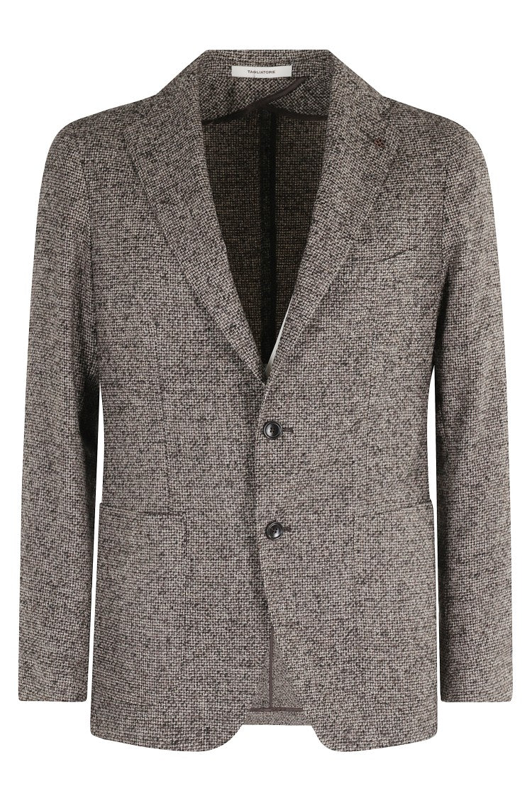 Tagliatore Single-Breasted Micro-Pattern Wool Jacket