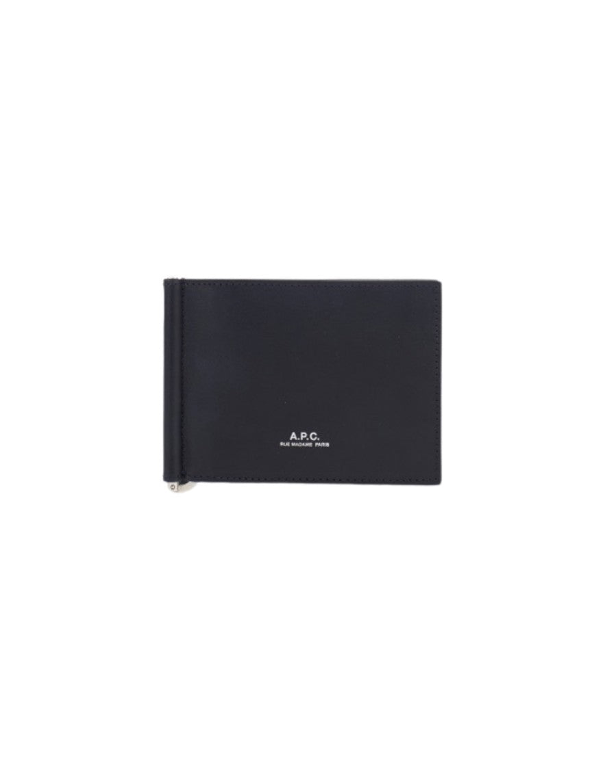 A.P.C. Black Leather Card Holder