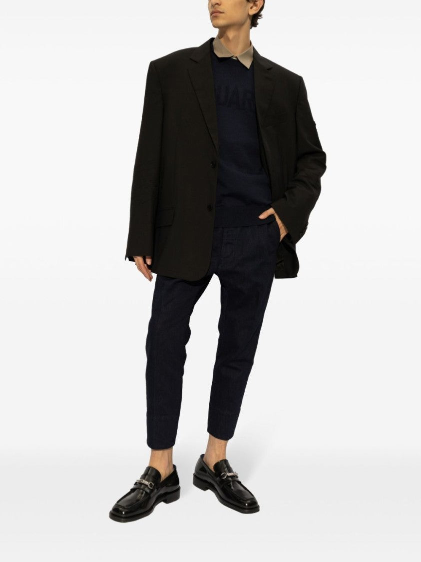 Dsquared2 Cropped Tailored Denim Trousers With Classic Five-Pocket Design