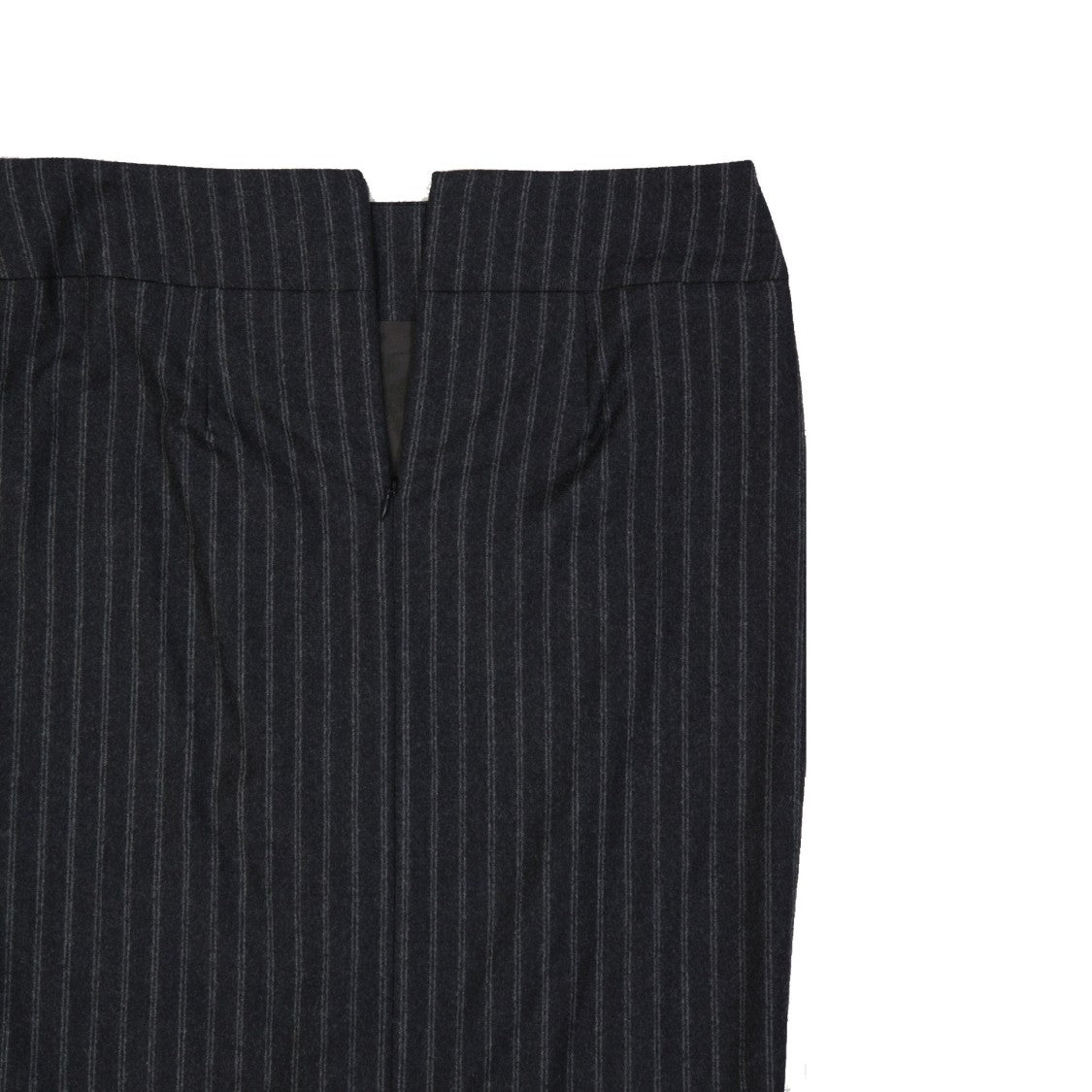 Brunello Cucinelli Grey Wool Striped Skirt