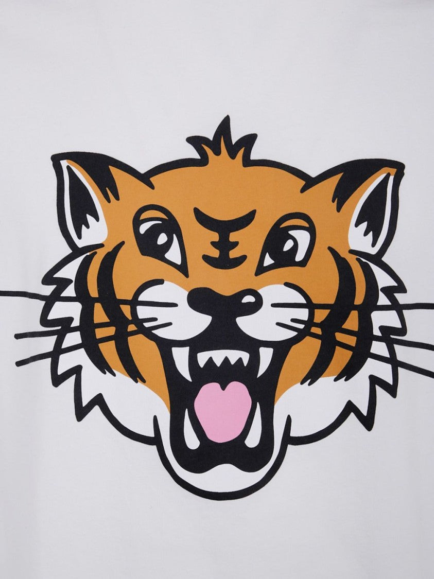 Kenzo Graphic Tiger Face Print White T-Shirt