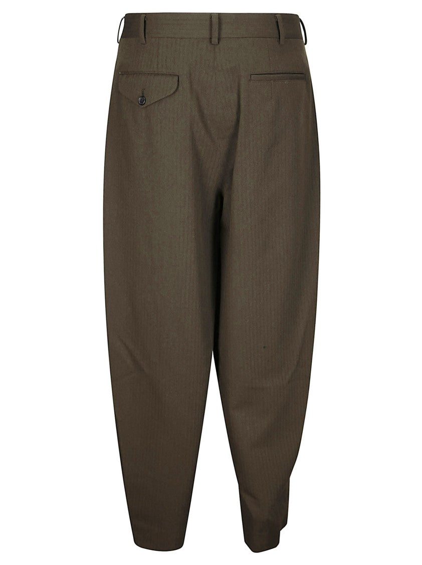 Comme Des Garçons Pleated Wool Pants With Oversized Balloon Silhouette