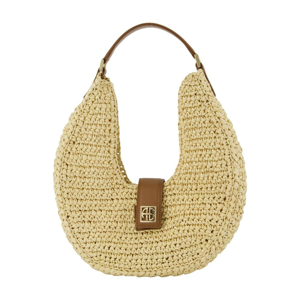 Anine Bing Lou Monogram Shoulder Bag - Leather - Beige