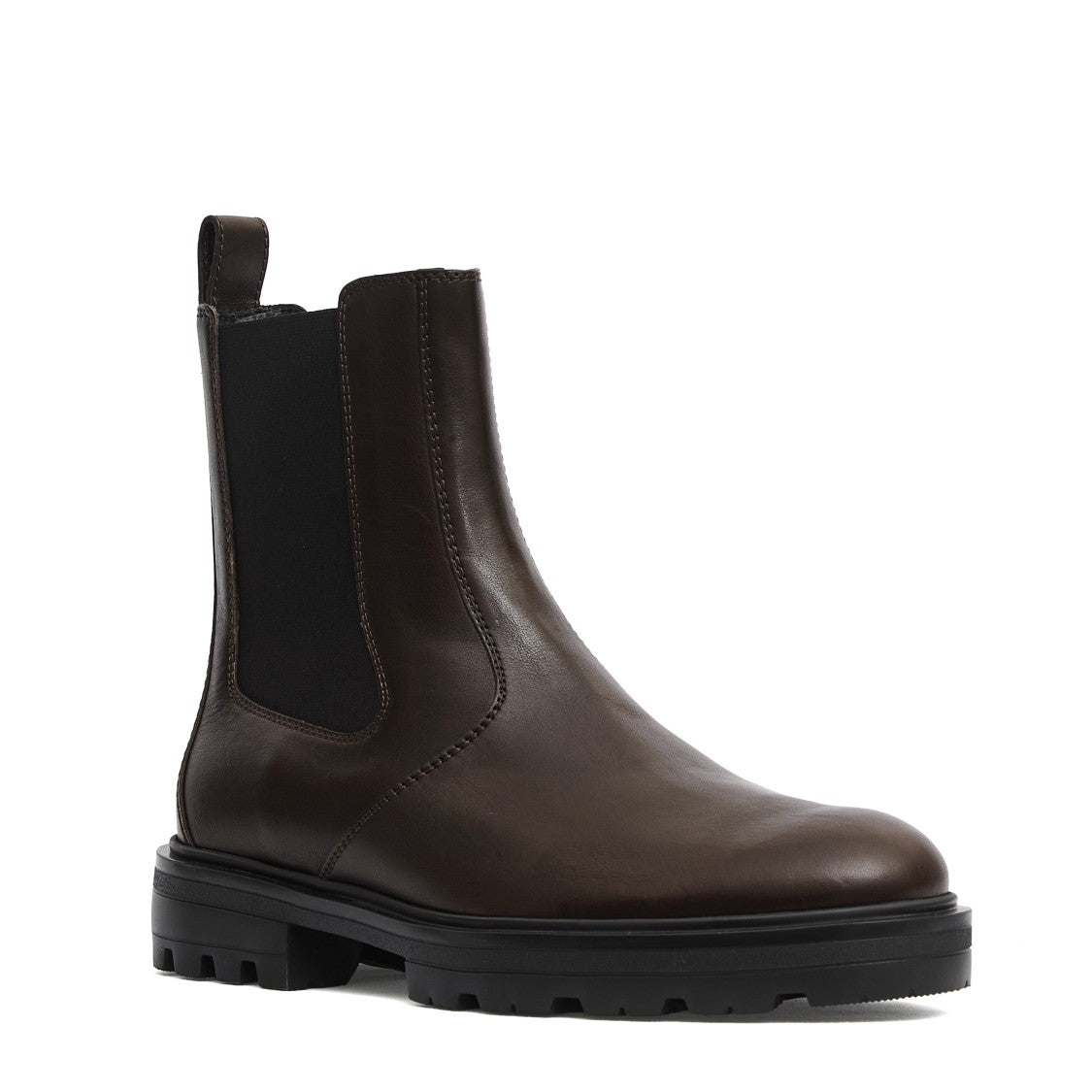 Hogan Brown Leather Chelsea Ankle Boots