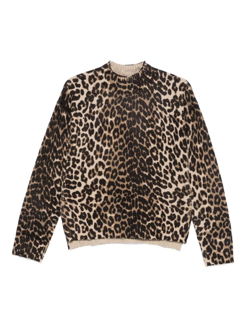 Seventy Sergio Tegon Bold Leopard Print Wool Sweater