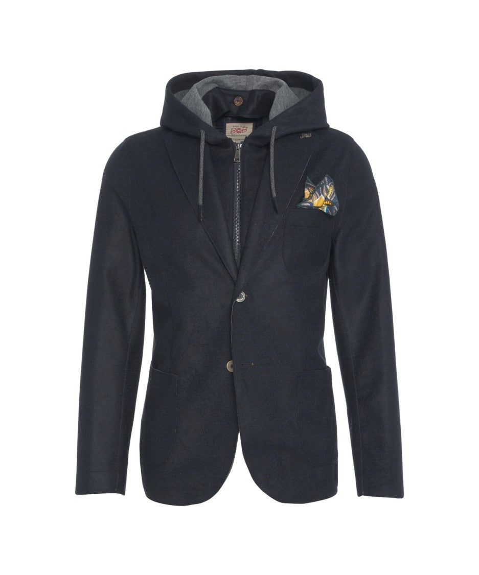 Bob Tailored Blazer With Hood And Colorful Pocket Square