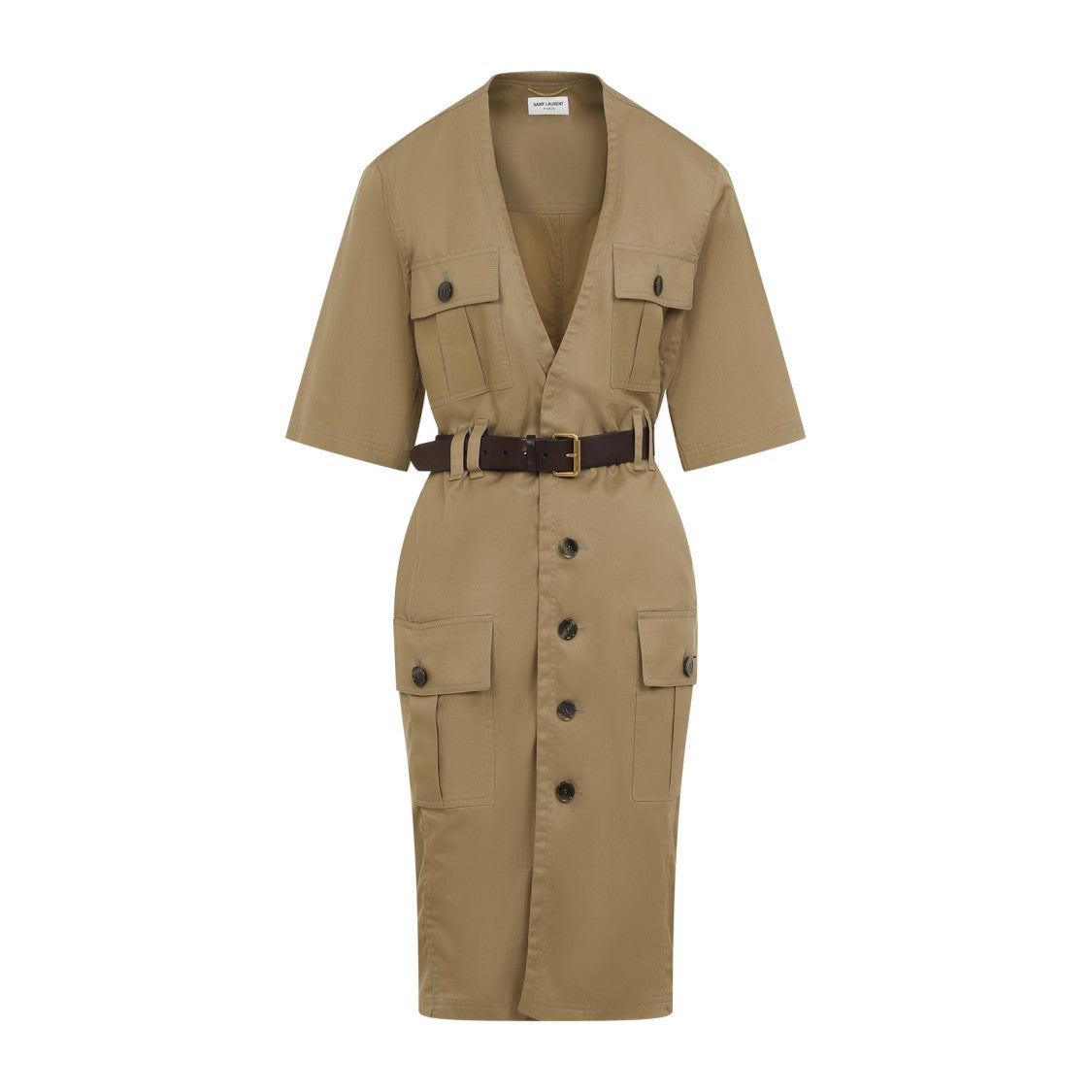 Saint Laurent Dark Beige Cotton Dress