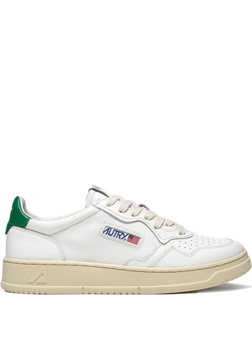 Autry Low-Top Leather Sneakers With Perforated Upper And Contrasting Sole