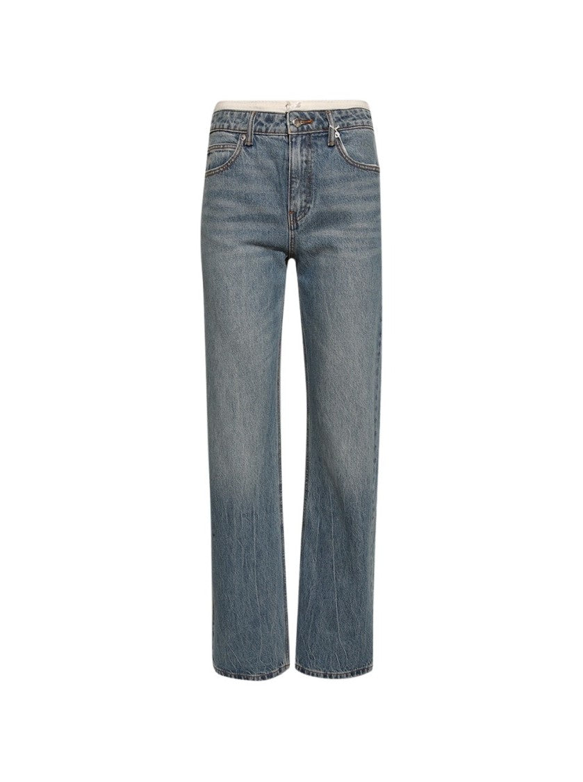Alexander Wang Straight Pointelle Undie Jeans Vintage Light Indigo