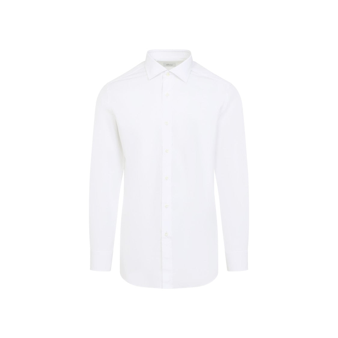Brioni Tailored Fit White Cotton Shirt