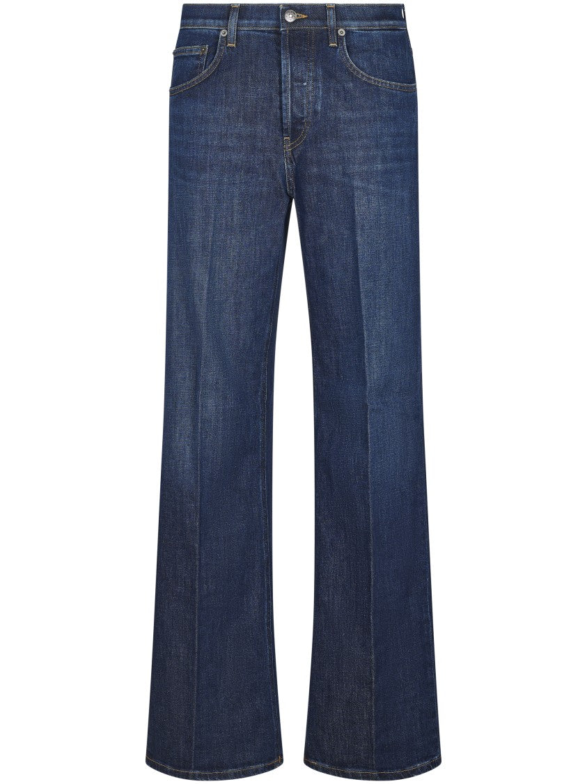 Dondup High-Waisted Wide-Leg Denim Trousers