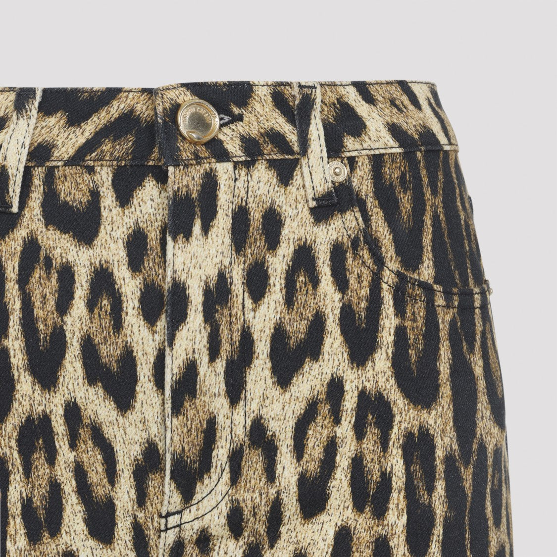 Roberto Cavalli Bootcut Beige Cotton Jeans
