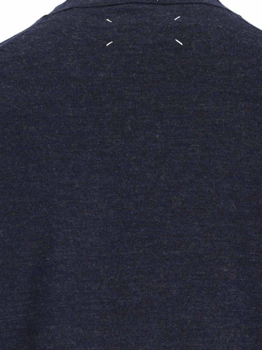 Maison Margiela Wool V-Neck Cardigan – Navy
