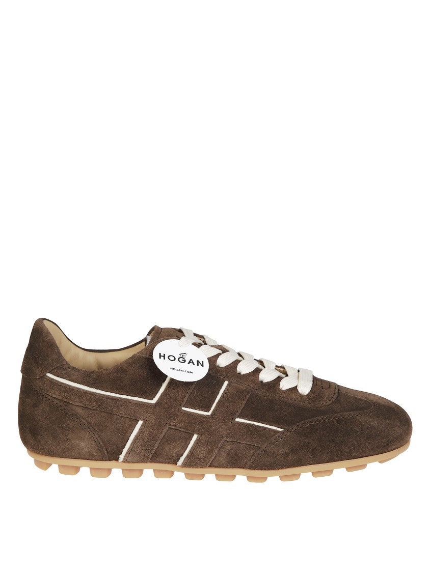 Hogan Suede Upper Sneakers With Contrasting Stitching