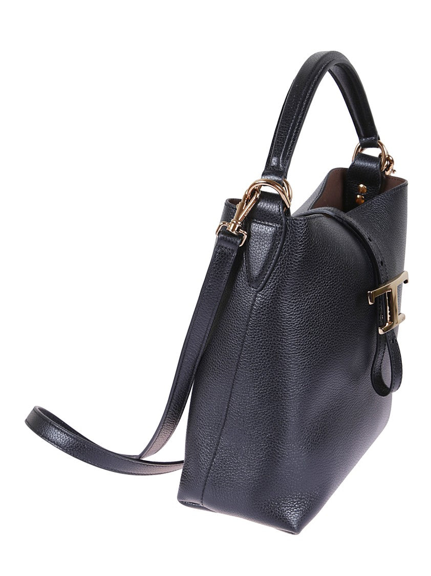 Tod's Hammered Leather Shoulder Bag With T Pendant