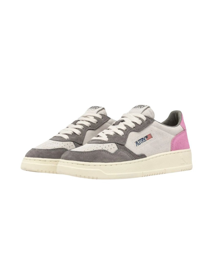 Autry Tricolor Suede Medalist Low Sneakers With Padded Collar