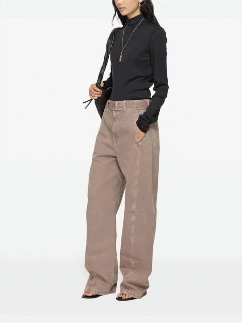 Lemaire Fitted Turtleneck Top With High Neckline And Smooth Fabric