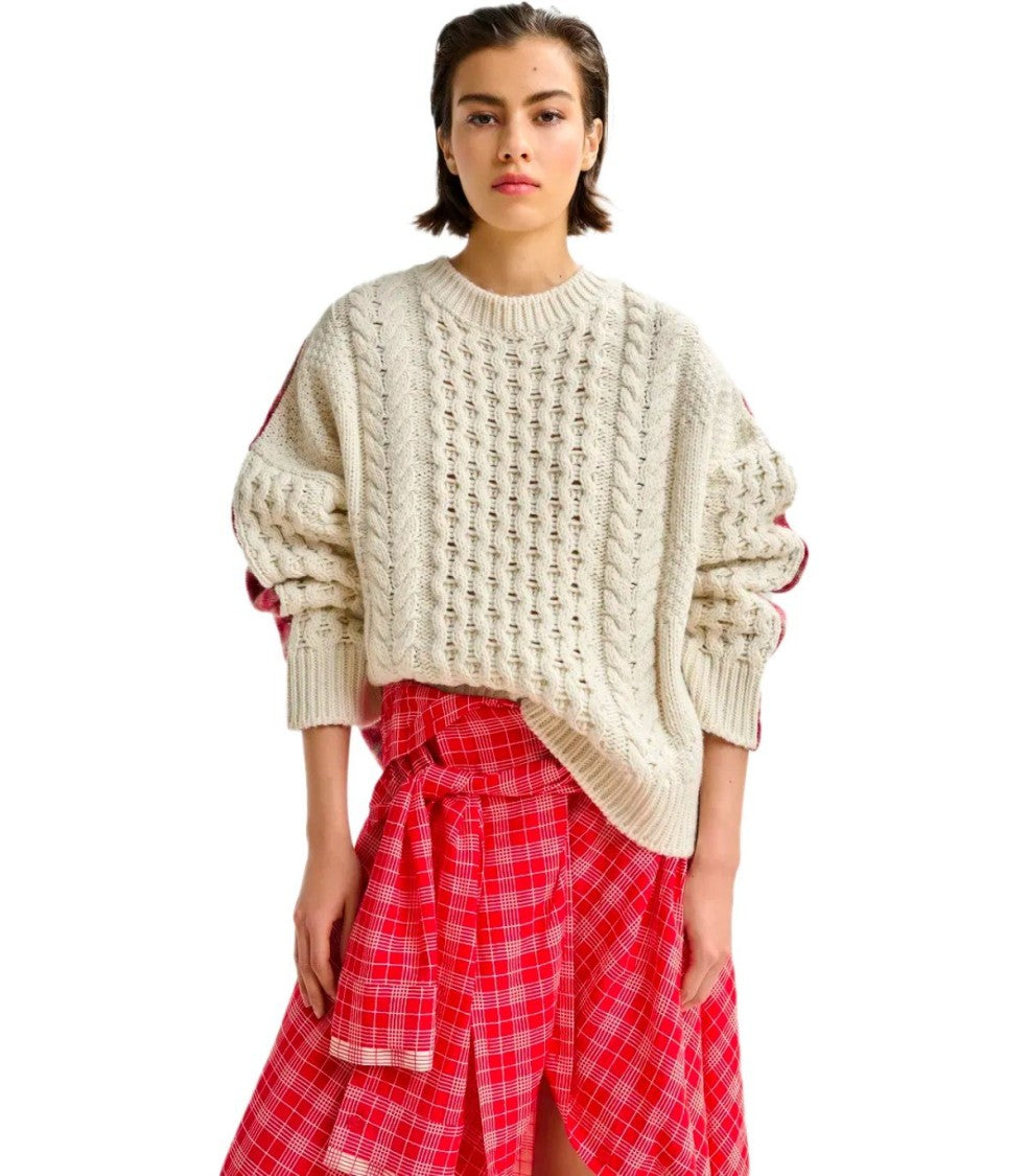 Essentiel Antwerp Iface White Crewneck Sweater