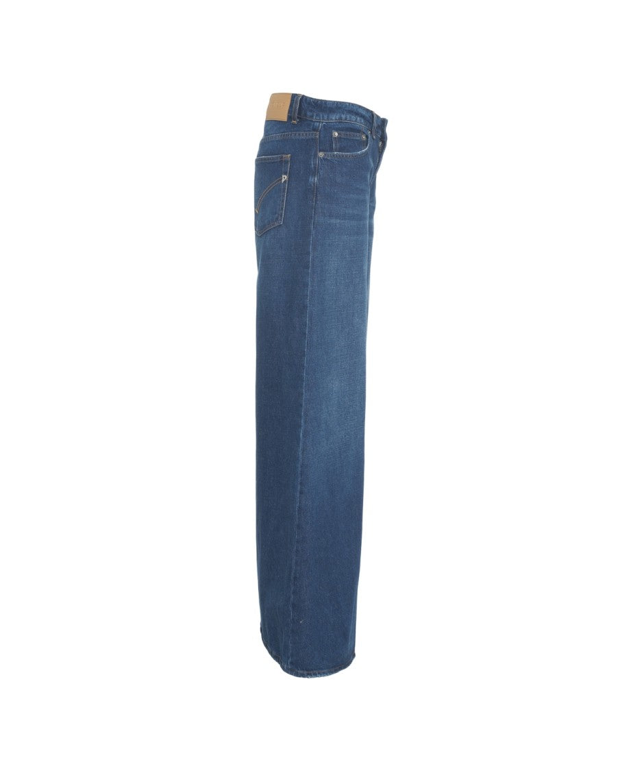 Dondup Flared Denim Jeans With Five-Pocket Design And Mid-Rise Waist