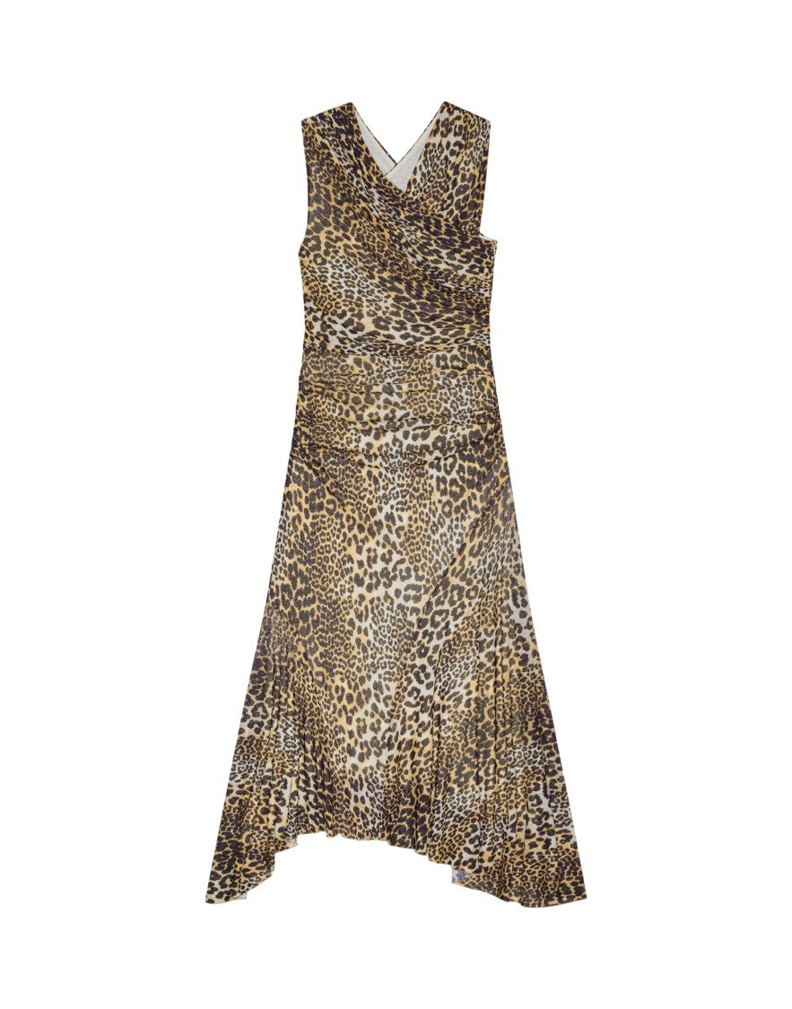 Ganni Midi Dress With Crossover Design