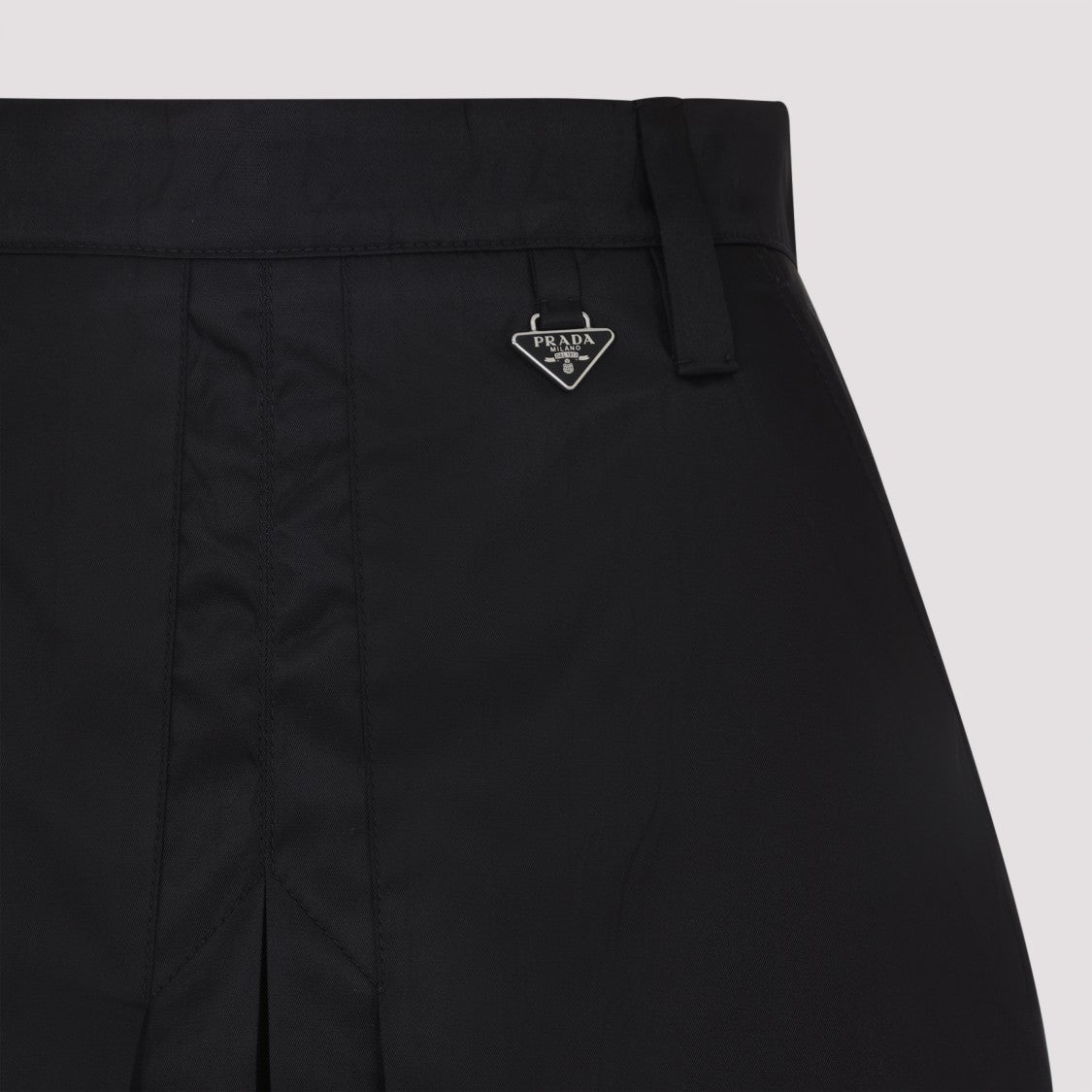 Prada Pleated Recycled Polyamide Skirt With Tailored Fit