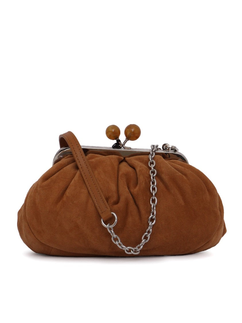 Max Mara Structured Sheepskin Leather Handbag With Versatile Carrying Options