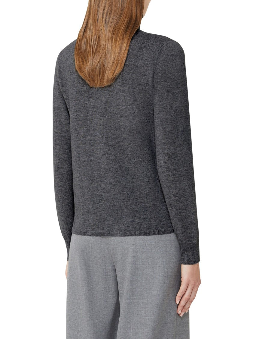 Max Mara Anthracite Cashmere-Wool Blend Sweater