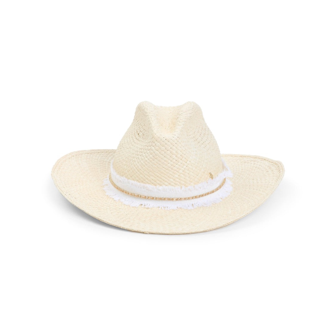 Maison Michel Nude Brimmed Hat With Delicate Fringe Detail