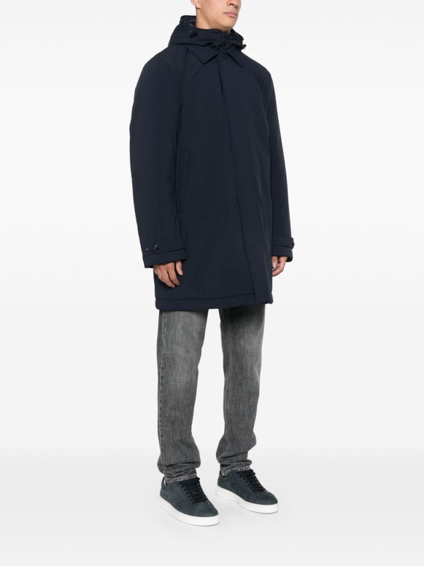 Woolrich Textured Navy Blue Padded Jacket