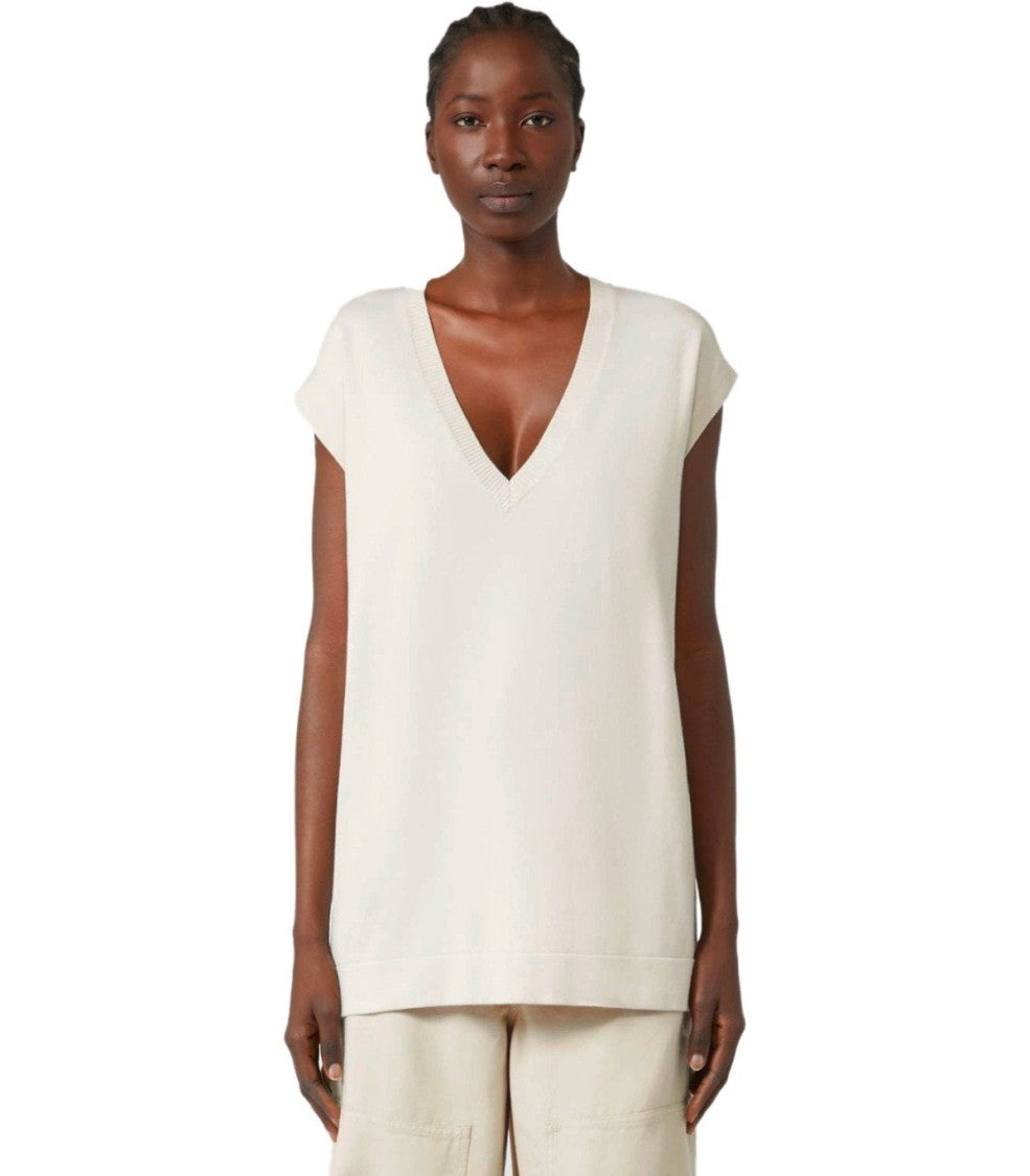 Max Mara Orosei Ivory Knitted Vest