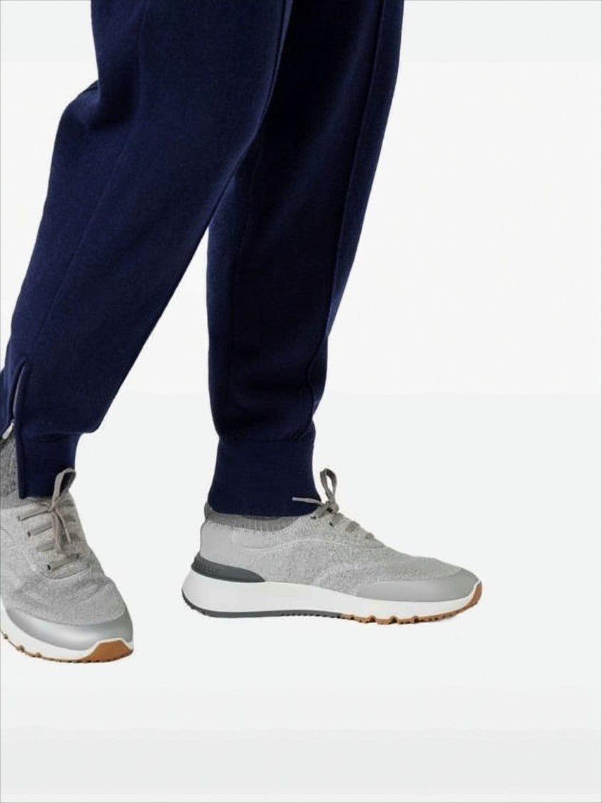 Brunello Cucinelli Knitted Low-Profile Sneakers With Tonal Laces And Cushioned Midsole