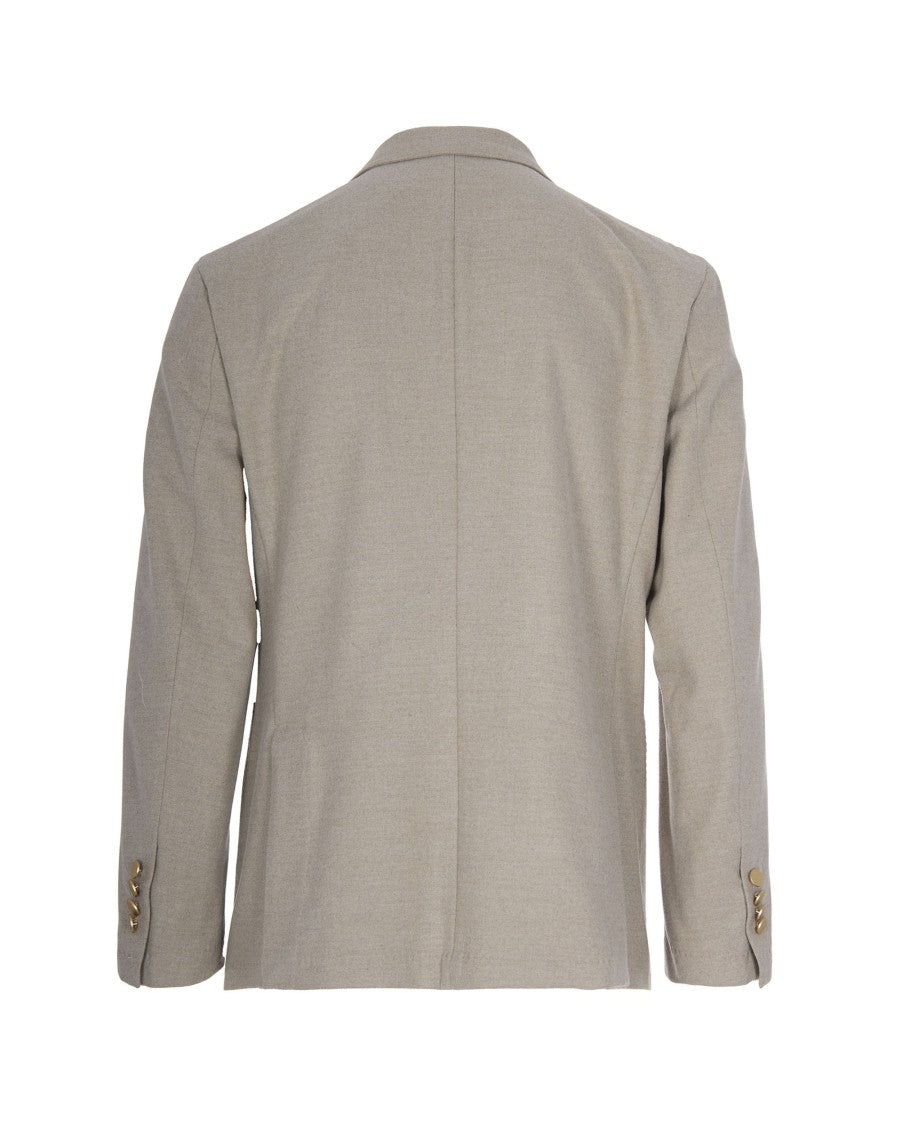Manuel Ritz Sand Double-Breasted Blazer