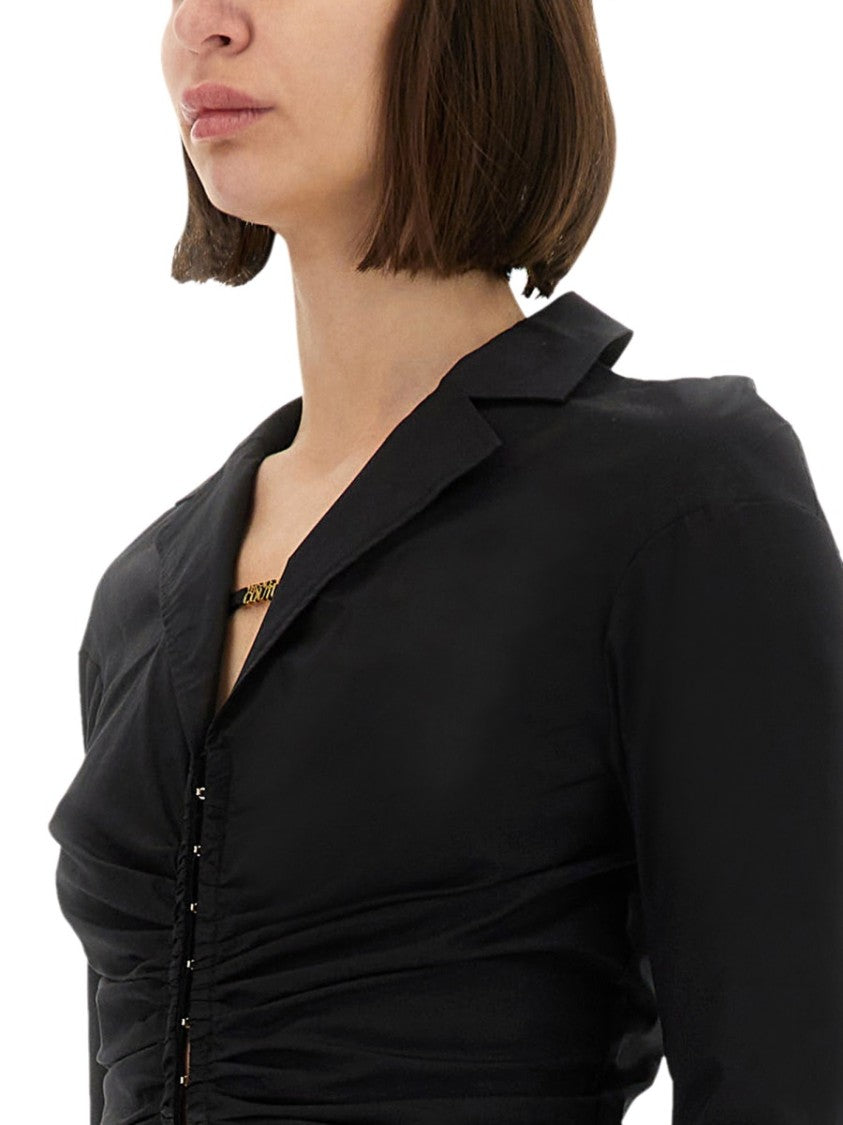 Versace Jeans Couture Shirt With Ruffles And "Institutional Logo"