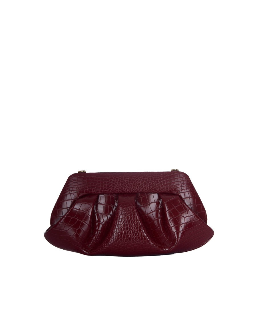 Themoirè Prune Emera Croco Handbag
