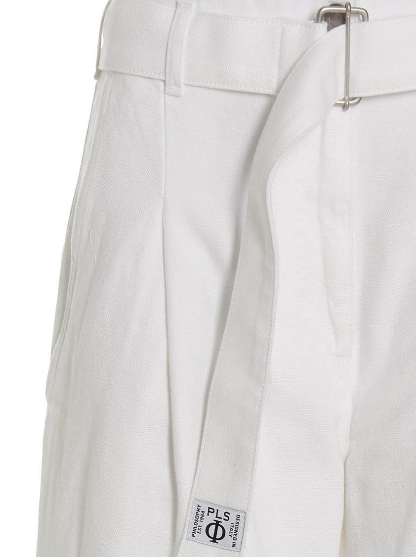 Philosophy Di Lorenzo Serafini Cotton Denim Jeans With Removable Waist Belt