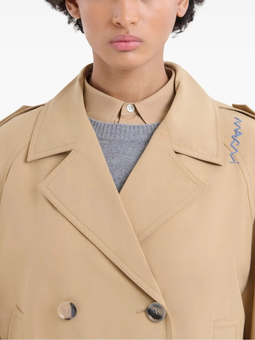 Marni Double-Breasted Cropped Jacket With Belted Waist