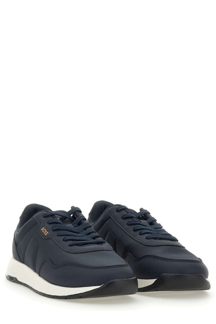 Boss Sporty Blue Sneakers With Streamlined Design