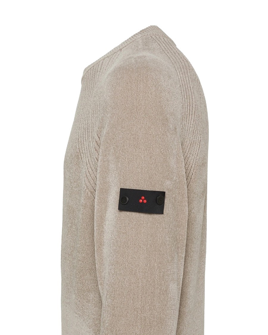 Peuterey Plush Crewneck Knit Sweater With Ribbed Detailing