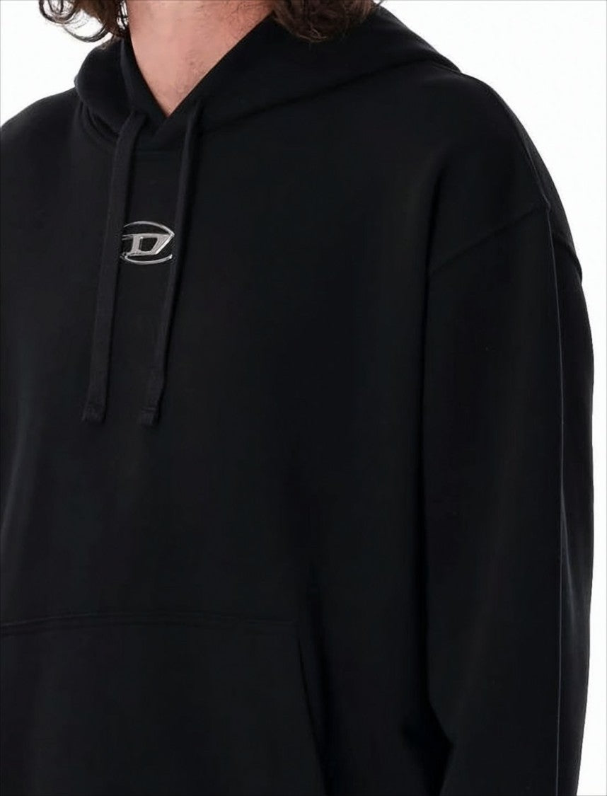 Diesel Relaxed Fit Black Hoodie With Subtle Logo Detail
