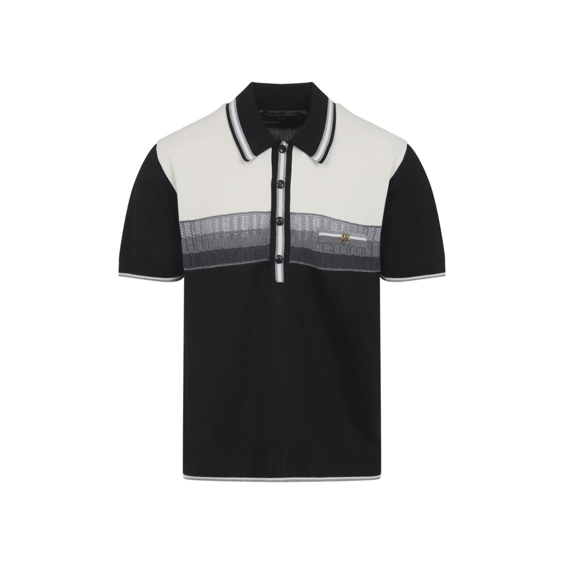 Amiri Color-Blocked Short-Sleeve Polo T-Shirt With Ribbed Detailing
