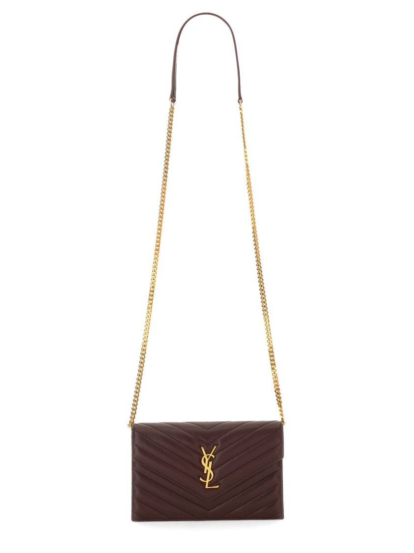 Saint Laurent "Envelope Cassandre" Wallet With Chain