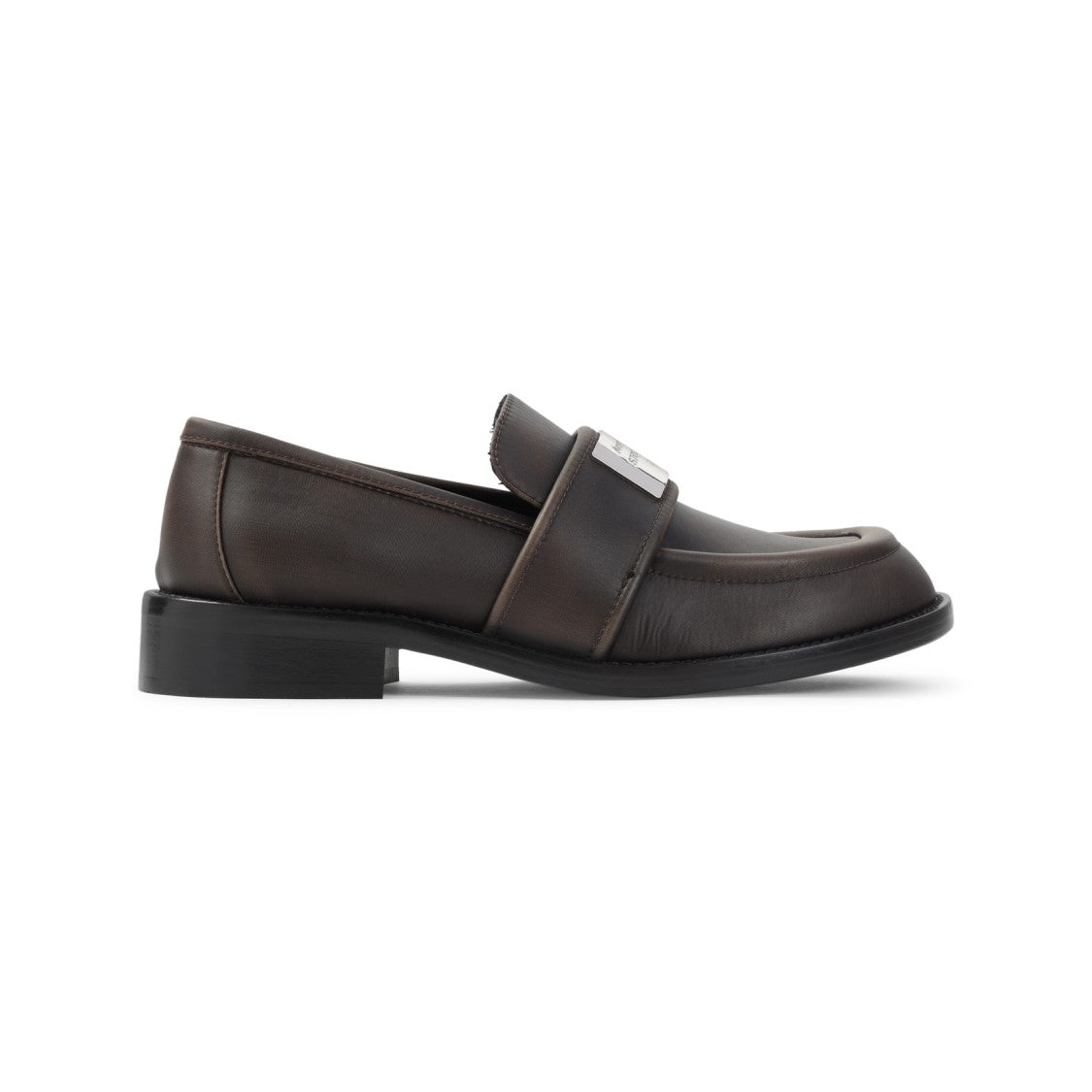Acne Studios Brown Brushed Nylon Loafers With Silver-Tone Detailing
