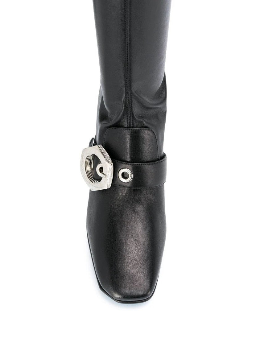 Off-White Buckle-Detail Over-The-Knee Boots