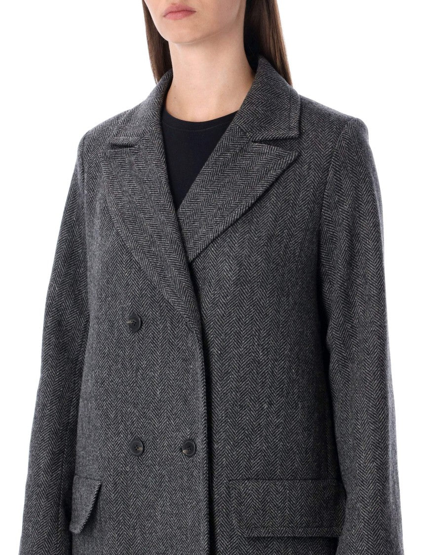 A.P.C. Ginny Db Wool Chevron Coat