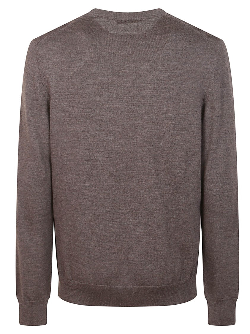 Fay Brown Virgin Wool Sweater With Iconic Logo