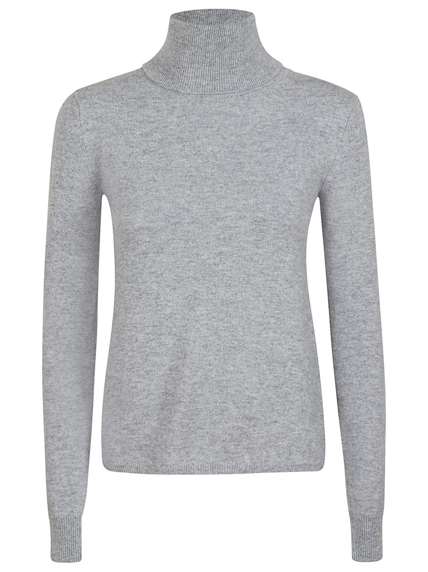 Max Mara Fitted Wool Turtleneck Sweater With Ribbed Detailing